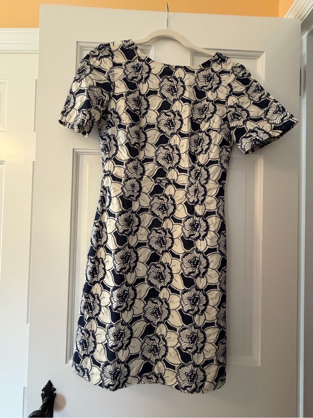 J. Crew Collection Navy and White Floral Mini Dress - Women's mini